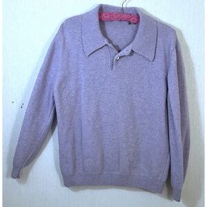 Vintage Henry Cotton’s Made in Italy 100% Merino wool Lilac Collared Sweater